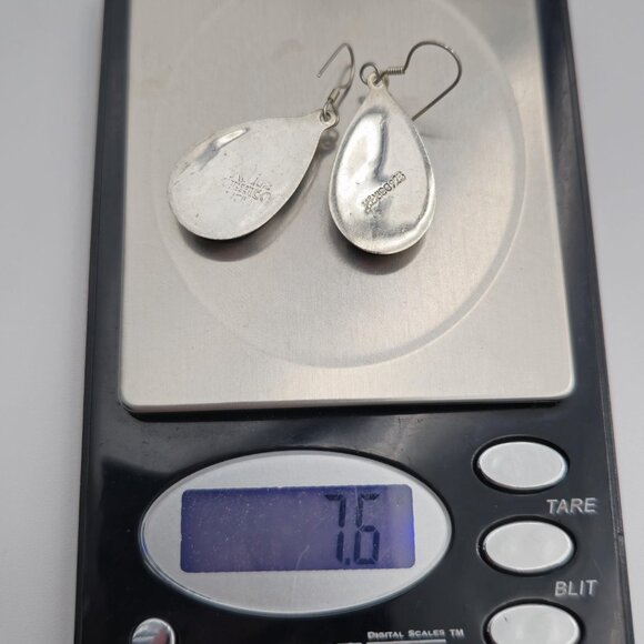 Sterling Silver Abalone Shell Large Earrings A3844 - Picture 6 of 6